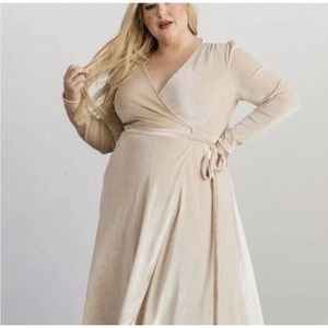 Baltic Born XXL Serena Velvet Full length Long Sleeve Maxi Wrap Dress Holiday O7